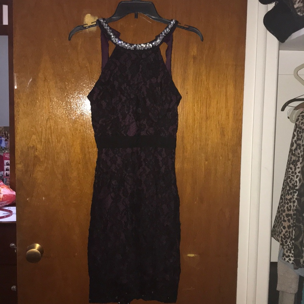 Sequin hearts purple dress
